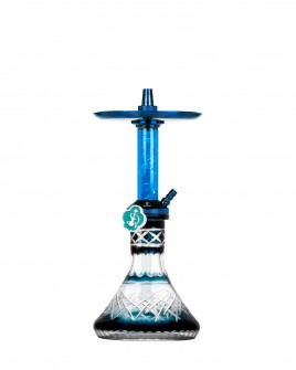 Cachimba-Mr-Shisha-Baby-Pro-Blue+Mastil-Blue+Base-Mini-Tallada-Piramide