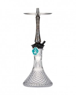 Union Hookah Sleek – Resin Grey-big glass H clear