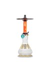 Cachimba-Mr-Shisha-Baby-Pro-Black+Mastil-Orange+Base-Rusa-Mini-Glass-M-Clear-Gold