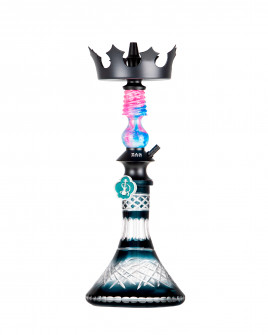 Cachimba-Zar-Hookah-Gufy-Rosa+Base-Rusa-Tallada-Negra