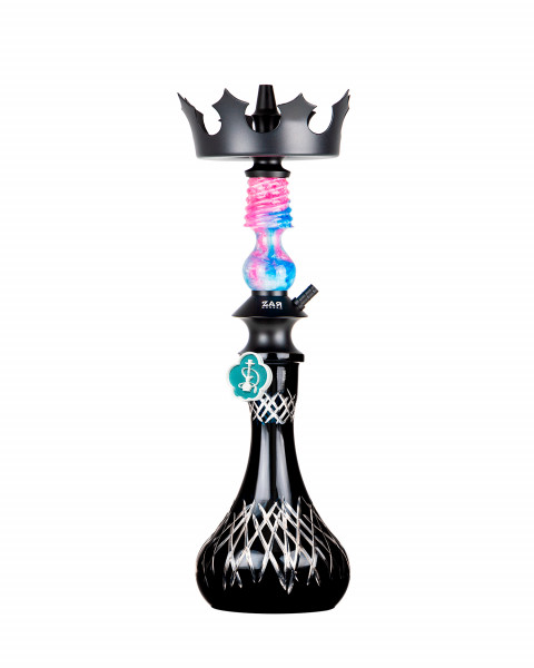 Cachimba-Zar-Hookah-Gufy-Rosa+Base-Rusa-Big-Glass-N-Black
