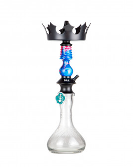Cachimba-Zar-Hookah-Gufy-Azul+Base-Rusa-Gota-de-Agua-Tallada