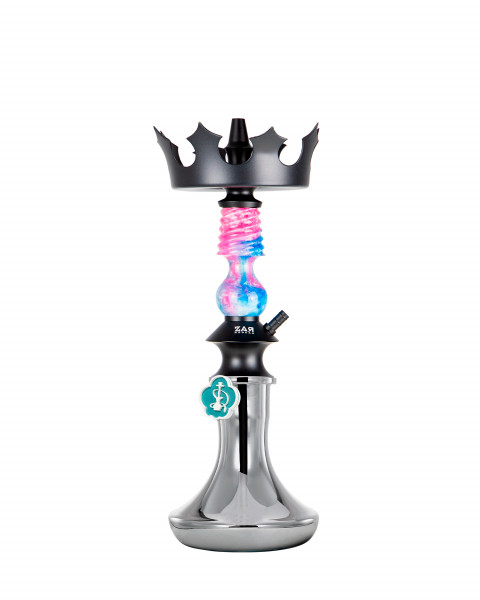 Cachimba-Zar-Hookah-Gufy-Rosa+Base-Rusa-Mini-Plata-Metalico