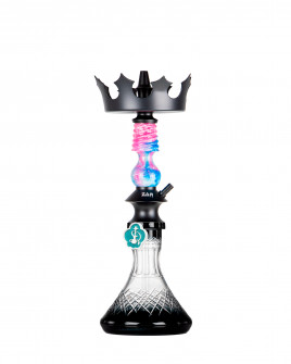 Cachimba-Zar-Hookah-Gufy-Rosa+Base-Rusa-Mini-Glass-N-Clear-Black