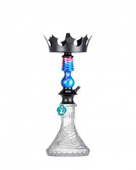 Cachimba-Zar-Hookah-Gufy-Azul+Base-Rusa-Mini-Tallada-Mariposa