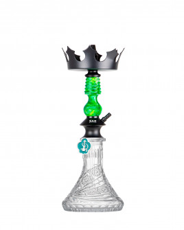 Cachimba-Zar-Hookah-Gufy-Verde+Base-Rusa-Mini-Tallada-Mariposa