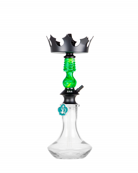 Cachimba-Zar-Hookah-Gufy-Verde+Base-Rusa-Mini-Clear