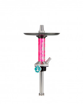 Cachimba-Mr-Shisha-Baby-Silver-Pro-Black+Mastil-Pink-sin-base