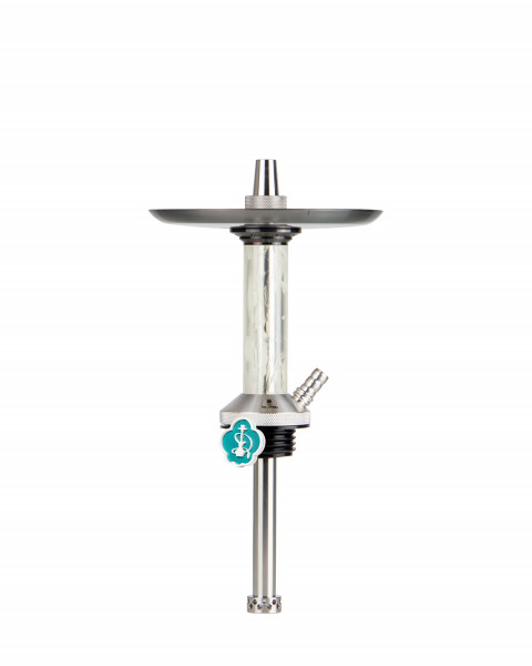 Cachimba-Mr-Shisha-Baby-Silver-Pro-Black+Mastil-White-sin-base