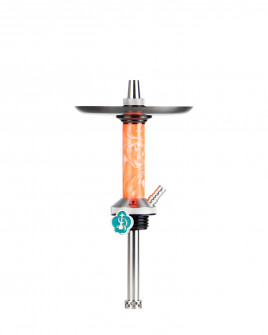Cachimba-Mr-Shisha-Baby-Silver-Pro-Black+Mastil-Orange-sin-base