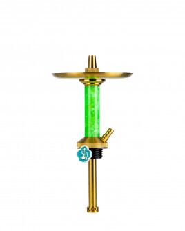 Cachimba-Mr-Shisha-Baby-Gold-Pro-Gold+Mastil-Green+Sin-Base