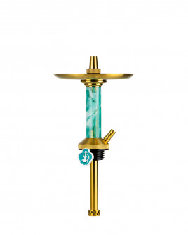 Cachimba-Mr-Shisha-Baby-Gold-Pro-Gold+Mastil-Turquoise+Sin-Base