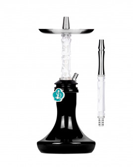 Cachimba-Moze-Breeze-Two-Wavy-Frosted+Base-Rusa-Mini-Full-Black