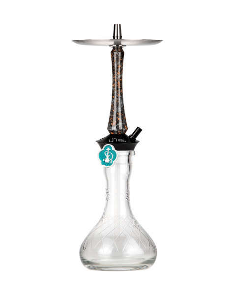 Cachimba-Union-Hookah-Sleek-Uneed-Resin-Pinecone-Grey+Base-Rusa-Gota-Agua-Rayada