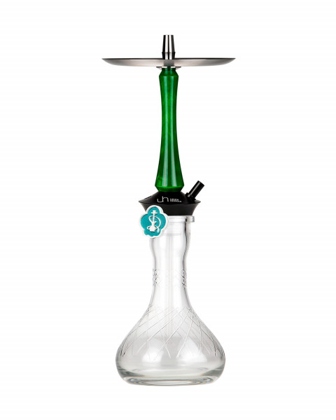 Cachimba-Union-Hookah-Sleek-Uneed-Acrylic-Neon-Green+Base-Rusa-Gota-Agua-Rayada