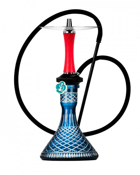Cachimba-Diavla-Hookah-Turbo-Red+Base-Rusa-Crystal-Blue