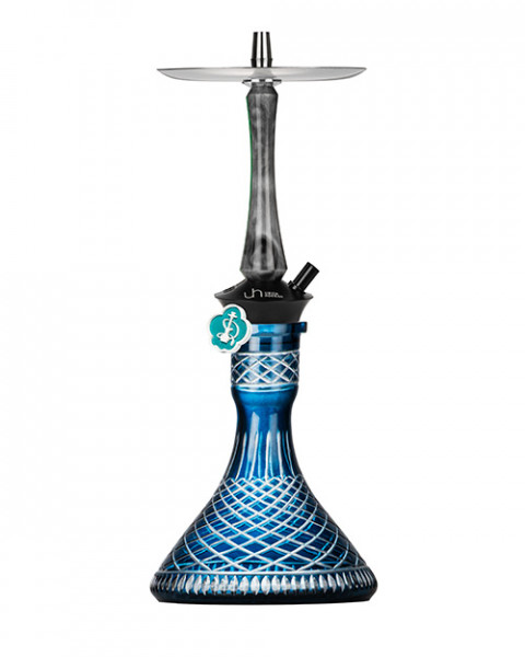 Cachimba-Union-Hookah-Sleek-Acrylic-Grey+Base-Rusa-Crystal-Blue