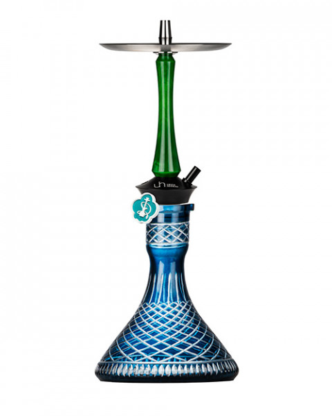 Cachimba-Union-Hookah-Sleek-Acrylic-Green+Base-Rusa-Crystal-Blue